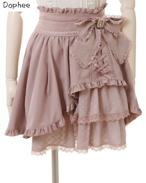 Dophee Rojita Side Lace-up Bow Irregular Skirt Spring Summer Landmine Series High Waist Lace Splicing Cute Ruffles A-line Skirts
Dophee Rojita Side Lace-up Bow Irregular Skirt Spring Summer Landmine Series High Waist Lace Splicing Cute Ruffles A-line Skirts