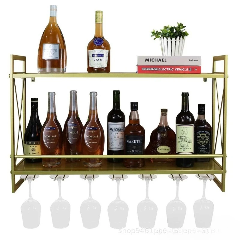 Industrial wall-mounted wine rack with red wine label Metal multi-functional Wall-mounted wine bottle rack Glass
Industrial wall-mounted wine rack with red wine label Metal multi-functional Wall-mounted wine bottle rack Glass