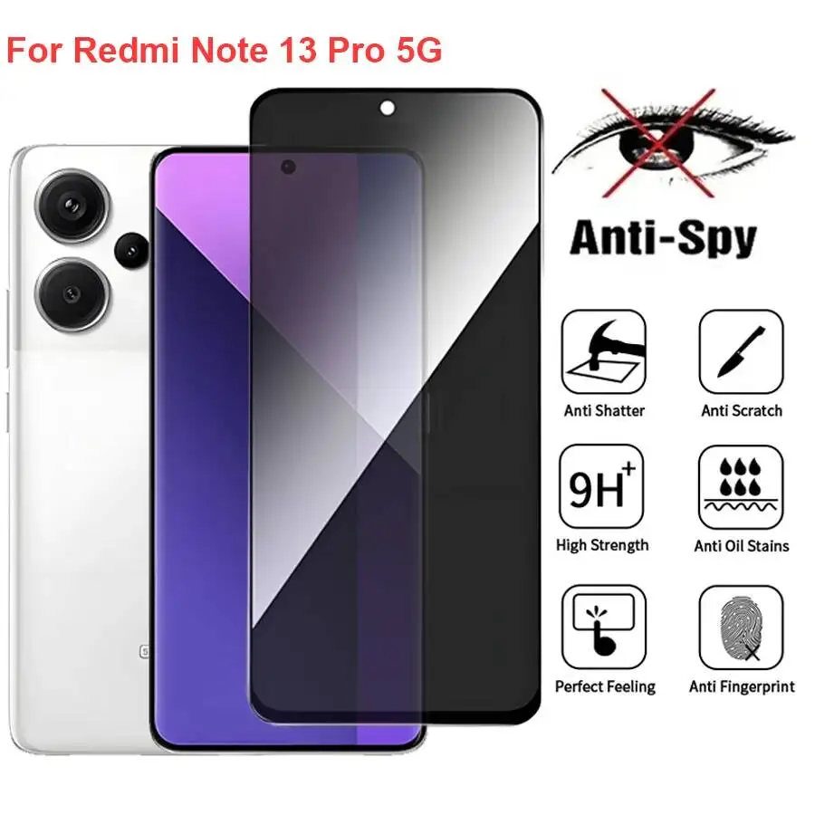 For Xiaomi Note 13 Anti Spy Privacy Tempered Glass Screen Protector Compatible For Redmi Note13 Pro 5G Phone Film
For Xiaomi Note 13 Anti Spy Privacy Tempered Glass Screen Protector Compatible For Redmi Note13 Pro 5G Phone Film