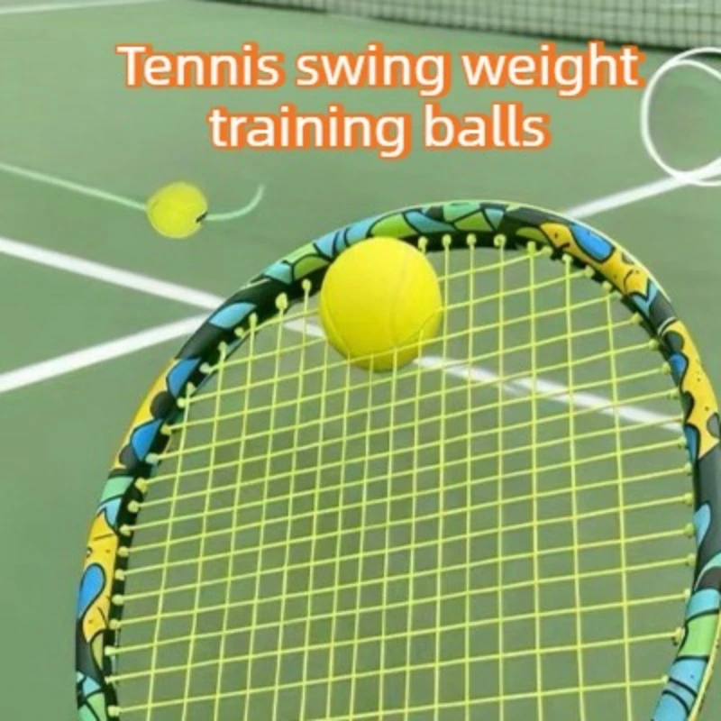 Portable Tennis Racket Weight Ball Silicone Adjustable Tennis Racket Booster Small Swing Trainer Professional Sports Accessory