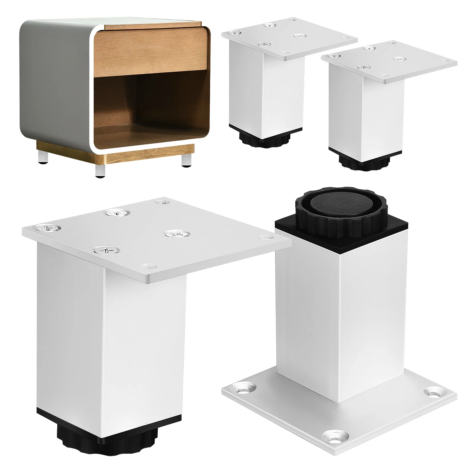 4 Pcs Sliders Aluminum Square Legs Furniture Leveling Screws Coffee Table Adjustable Alloy Desk
4 Pcs Sliders Aluminum Square Legs Furniture Leveling Screws Coffee Table Adjustable Alloy Desk