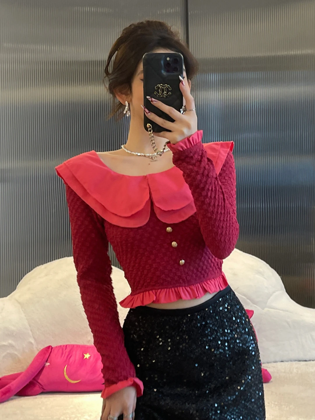 ChiclyNana Gentle Sle Long Sve ort Knit Top Baby Doll Collar Lace Trim Soft Wind Faionable Polyester Fiber Summer Ou...
ChiclyNana Gentle Sle Long Sve ort Knit Top Baby Doll Collar Lace Trim Soft Wind Faionable Polyester Fiber Summer Ou...