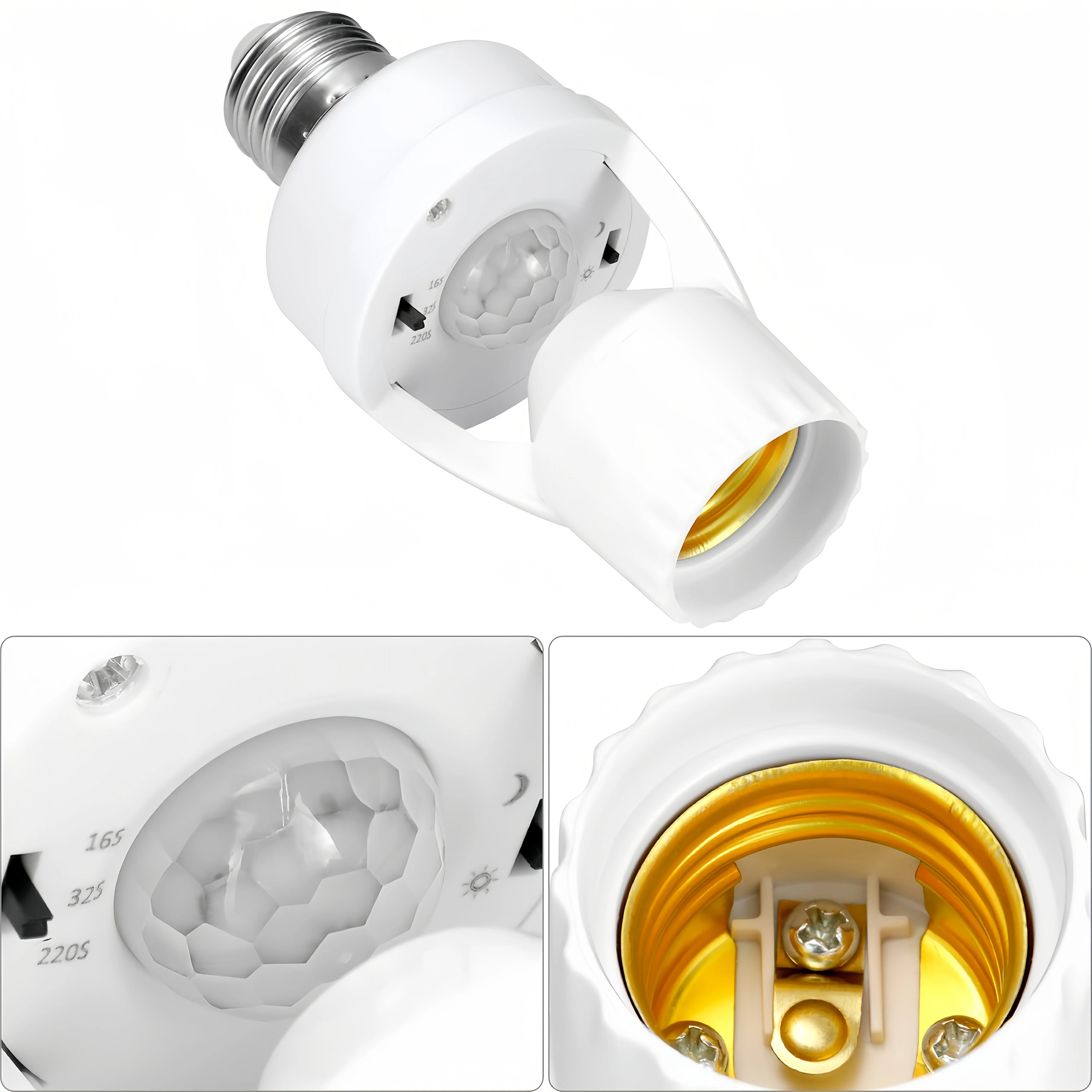 E27 Motion Sensor Light Socket Adapter–Smart Screw-in Bulb Holder with PIR Motion Detectionf for Garage, Storage Room, Basement
E27 Motion Sensor Light Socket Adapter–Smart Screw-in Bulb Holder with PIR Motion Detectionf for Garage, Storage Room, Basement