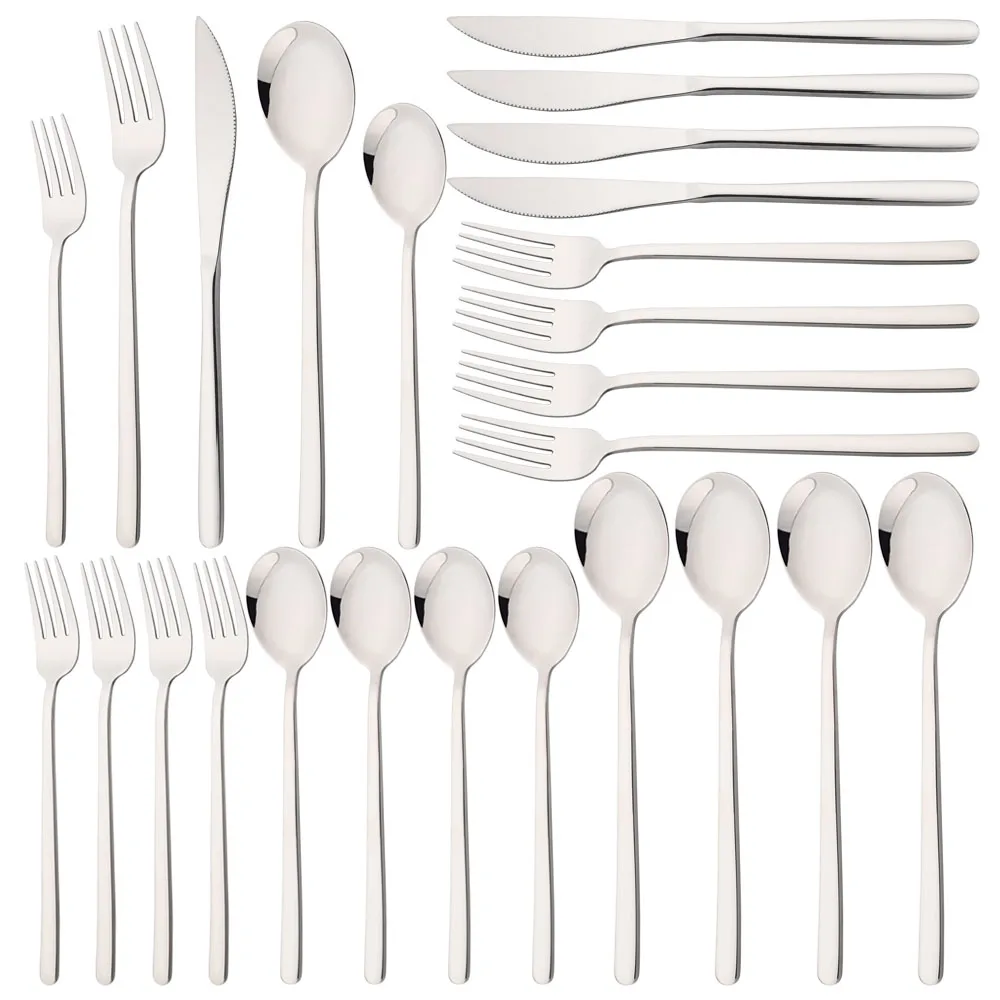 20Pcs Cutlery Set Silver Tableware Stainless Steel Mirror Dinnerware Dessert Spoon Fork Knife Western Silverware Flatware Set
20Pcs Cutlery Set Silver Tableware Stainless Steel Mirror Dinnerware Dessert Spoon Fork Knife Western Silverware Flatware Set