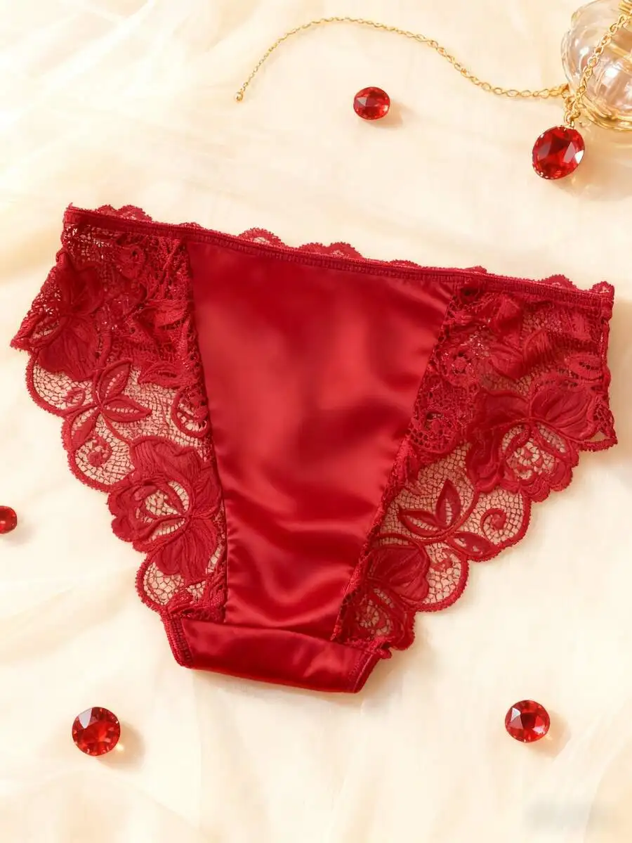 Red Lace Womens Briefs High Waist Full Coverage Soft Satin Panties
Red Lace Womens Briefs High Waist Full Coverage Soft Satin Panties