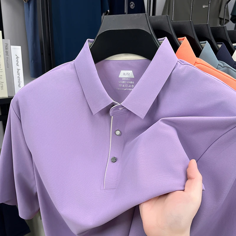 High quality ice silk breathable polo shirt short sleeve men's wear summer comfort fashion solid color business casual T-shirt
High quality ice silk breathable polo shirt short sleeve men's wear summer comfort fashion solid color business casual T-shirt