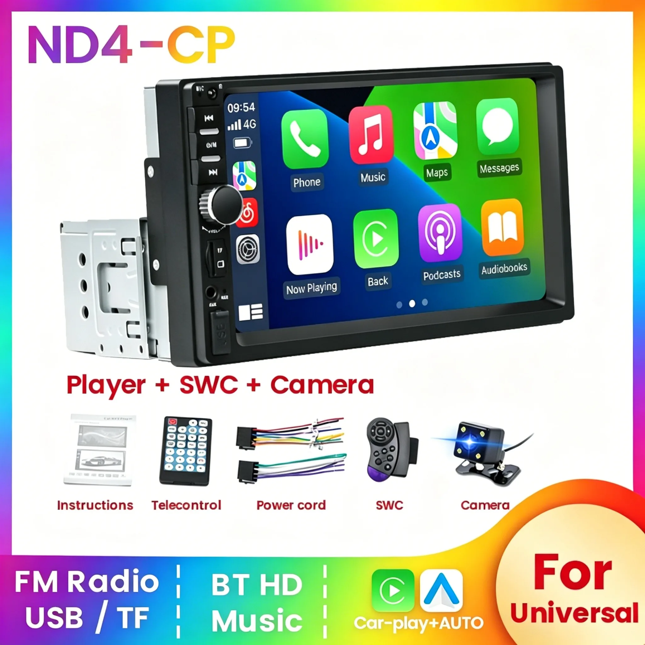 7inch Car Radio Multimedia 1Din MP5 Player Carplay Android Auto HD Touch Screen 12V Stereo FM Aux Input TF Card USB Mirror Link
7inch Car Radio Multimedia 1Din MP5 Player Carplay Android Auto HD Touch Screen 12V Stereo FM Aux Input TF Card USB Mirror Link