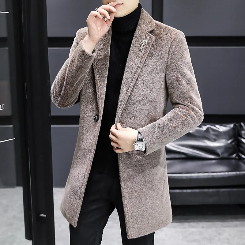 Autumn Winter Woolen Coat Men's Mid-length Korean Slim-fit Casual Business Trench Windbreaker Men Social Streetwear Overcoat
Autumn Winter Woolen Coat Men's Mid-length Korean Slim-fit Casual Business Trench Windbreaker Men Social Streetwear Overcoat
