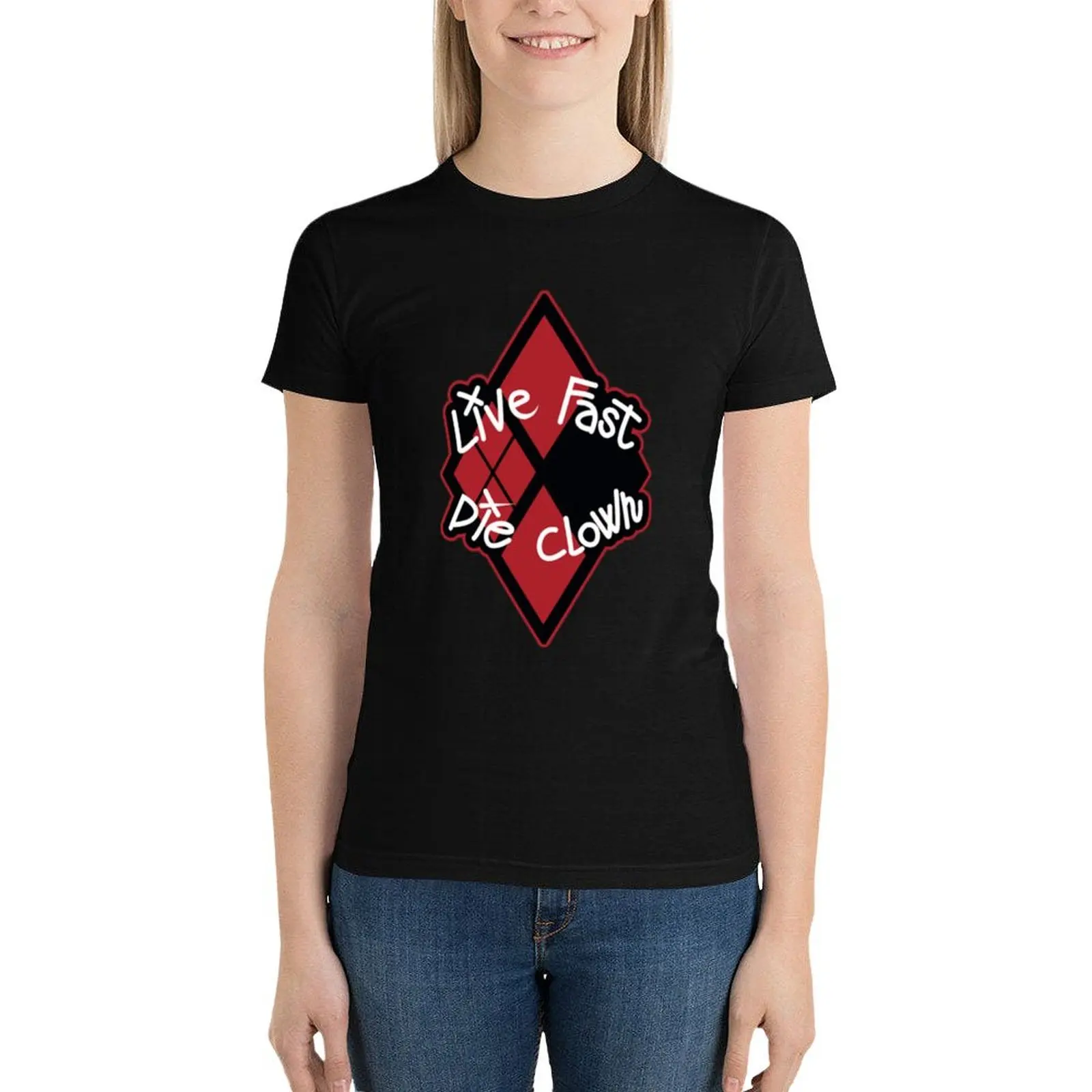 Live Fast Die Clown Sticker T-Shirt hippie clothes female workout shirts for Women loose fit
Live Fast Die Clown Sticker T-Shirt hippie clothes female workout shirts for Women loose fit