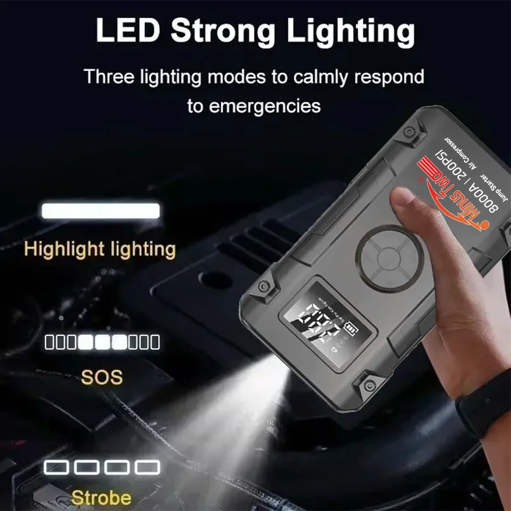Super Compressor Car Jump Starter 12V Battery Booster Multifunction Air Pump Power Bank Professional Emergency Jumpstarter
Super Compressor Car Jump Starter 12V Battery Booster Multifunction Air Pump Power Bank Professional Emergency Jumpstarter