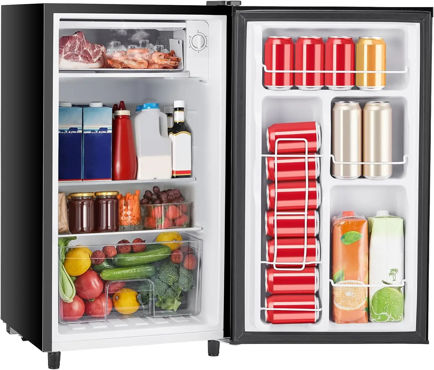 3.2 Cu.Ft Mini Fridge with Freezer, 2 Door Small Refrigerator with Adjustable Thermostat Energy-efficient Low Noise, Compact
3.2 Cu.Ft Mini Fridge with Freezer, 2 Door Small Refrigerator with Adjustable Thermostat Energy-efficient Low Noise, Compact