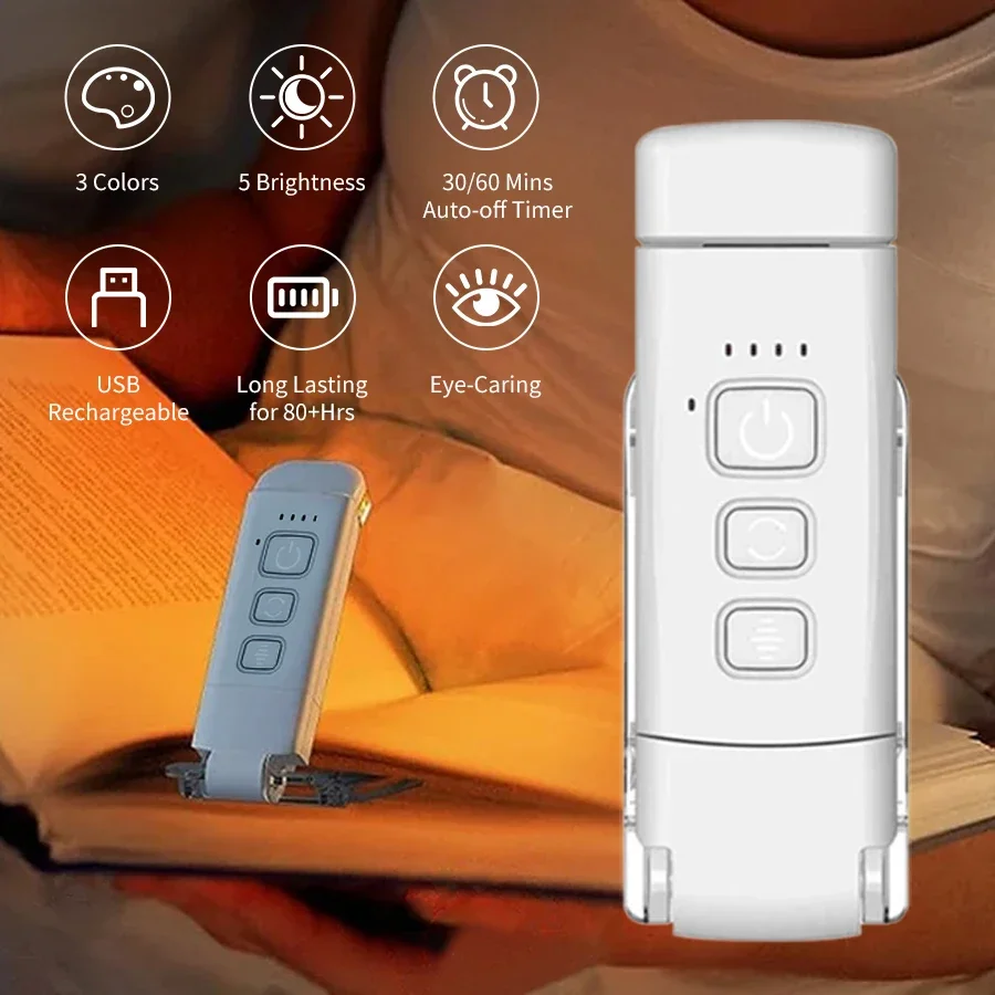 USB перезаряжаемая лампа для чтения, портативная светодиодная лампа-закладка с зажимом, 3 цвета, 5-уровневая яркость, мини-светильник для книг для любителей книг
USB перезаряжаемая лампа для чтения, портативная светодиодная лампа-закладка с зажимом, 3 цвета, 5-уровневая яркость, мини-светильник для книг для любителей книг