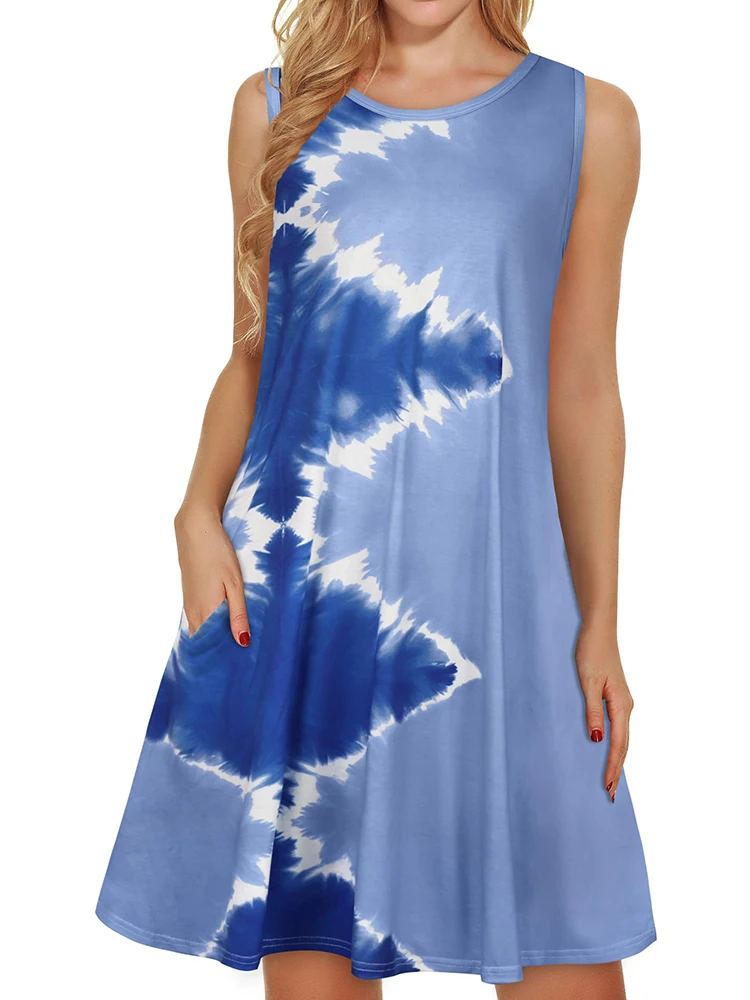 2025 Summer New Women's Casual Fashion Women's Midi Dress Round Neck Sleeveless Printed Dress Beach Pocket Vest Style Dresses
2025 Summer New Women's Casual Fashion Women's Midi Dress Round Neck Sleeveless Printed Dress Beach Pocket Vest Style Dresses