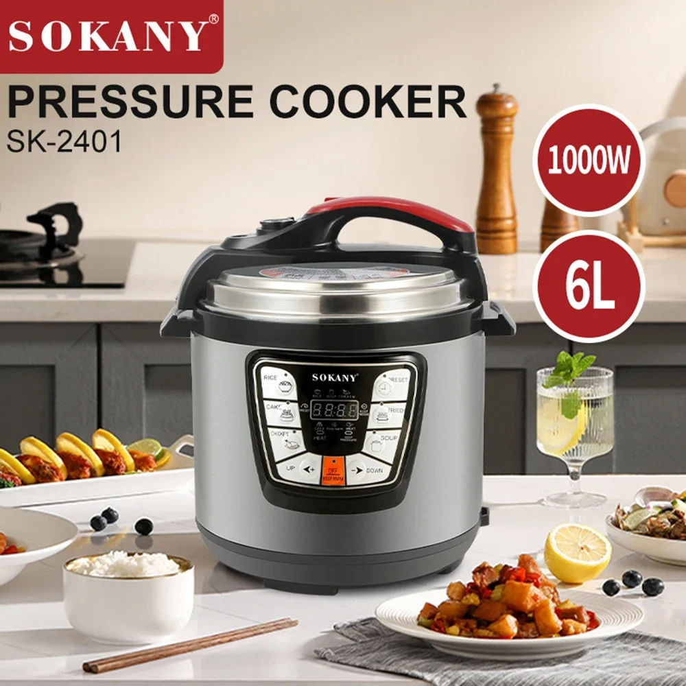 Electric Pressure Cooker, Fast Cooking Steamer, Even Heating, Non-stick Lining, Steamer, Cereal, Multi-cooker
Electric Pressure Cooker, Fast Cooking Steamer, Even Heating, Non-stick Lining, Steamer, Cereal, Multi-cooker