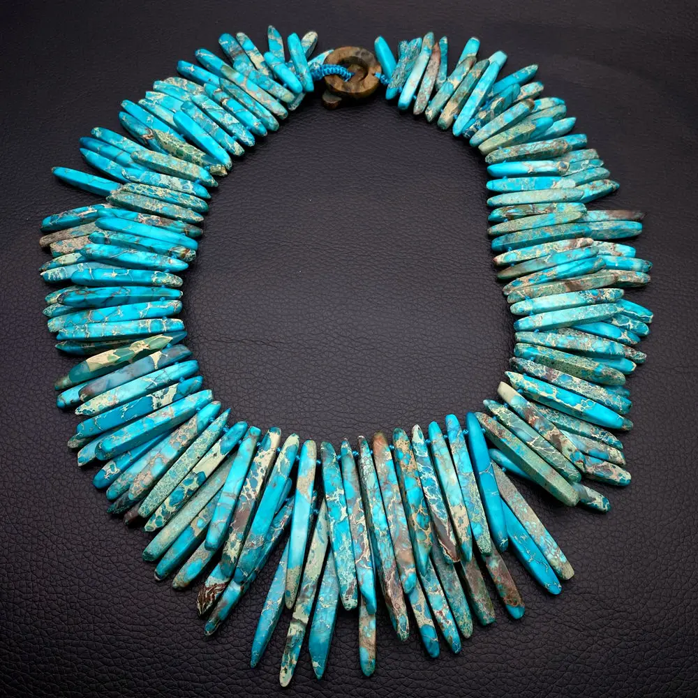 Y·YING Blue Sea Sediment Jasper Top Drilled Branch 2 Layers Choker Statement Necklace Jewelry
Y·YING Blue Sea Sediment Jasper Top Drilled Branch 2 Layers Choker Statement Necklace Jewelry