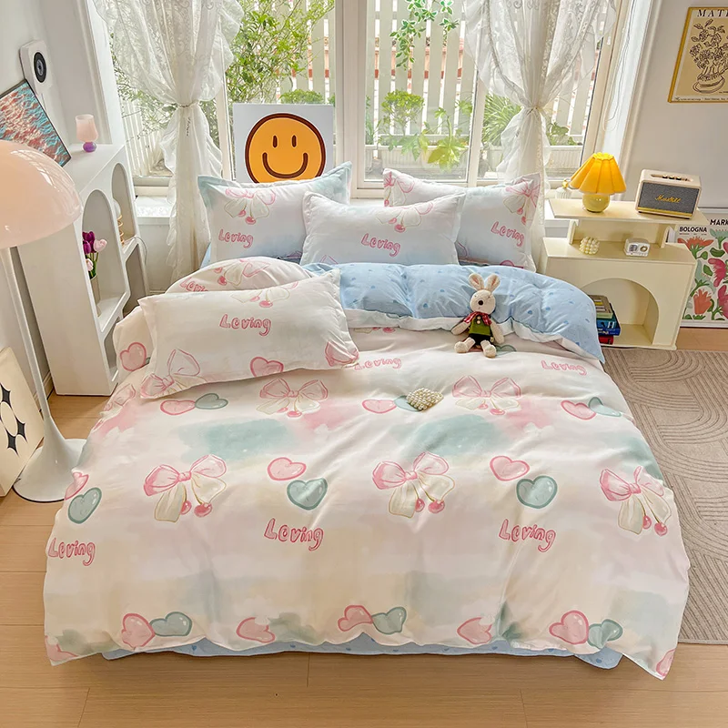 Pink Bow Duvet Cover Set Kawaii Love Heart Bedding Sets Soft Breathable Reversible Comforter Cover for Girls Women Bedroom Decor
Pink Bow Duvet Cover Set Kawaii Love Heart Bedding Sets Soft Breathable Reversible Comforter Cover for Girls Women Bedroom Decor