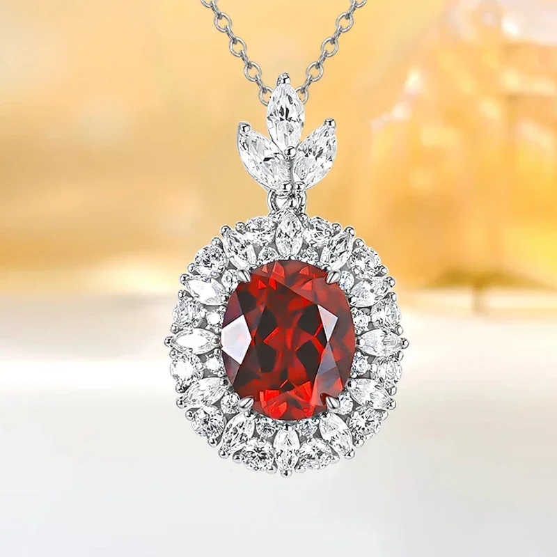 Fashionable Artificial Red Treasure Universal 925 Sterling Silver Pendant Set with High Carbon Diamond Wedding Jewelry
Fashionable Artificial Red Treasure Universal 925 Sterling Silver Pendant Set with High Carbon Diamond Wedding Jewelry