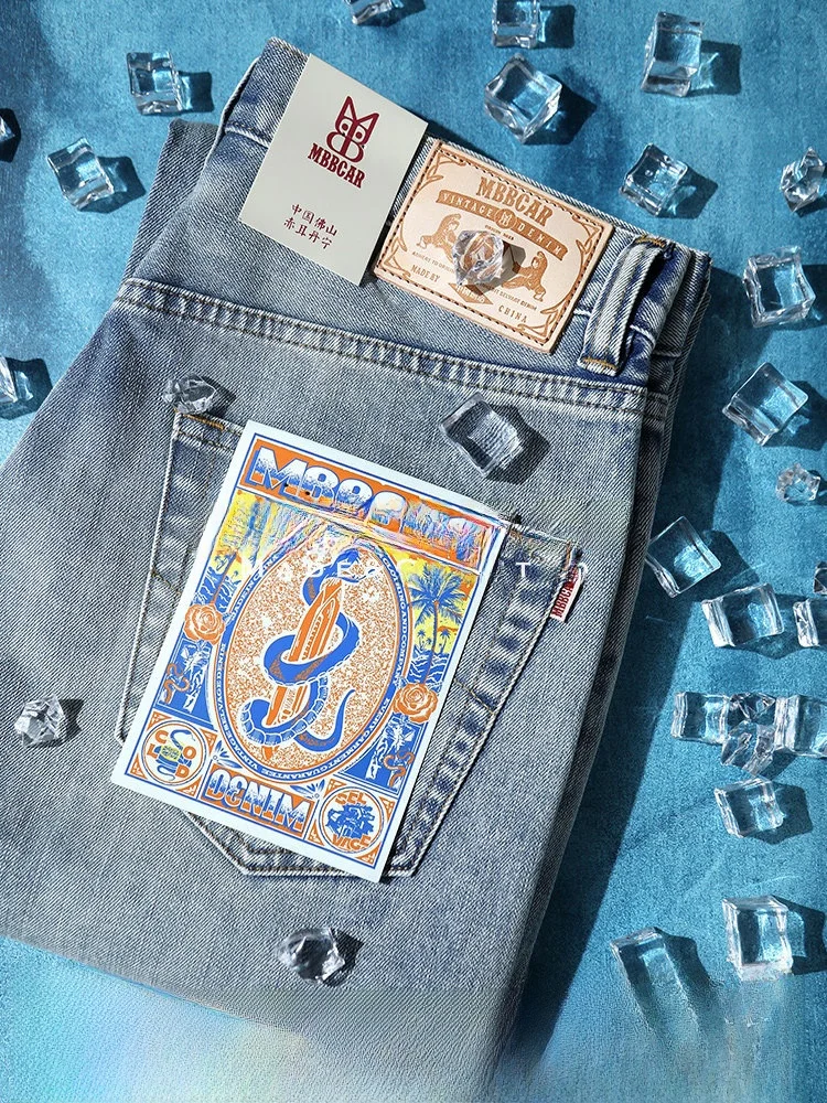MBBCAR Narrow Ice Cool Series Blue Washed 116OZ Denim Fabric Micro Stretch Straight Leg Jeans Youth Summer Fashion
MBBCAR Narrow Ice Cool Series Blue Washed 116OZ Denim Fabric Micro Stretch Straight Leg Jeans Youth Summer Fashion