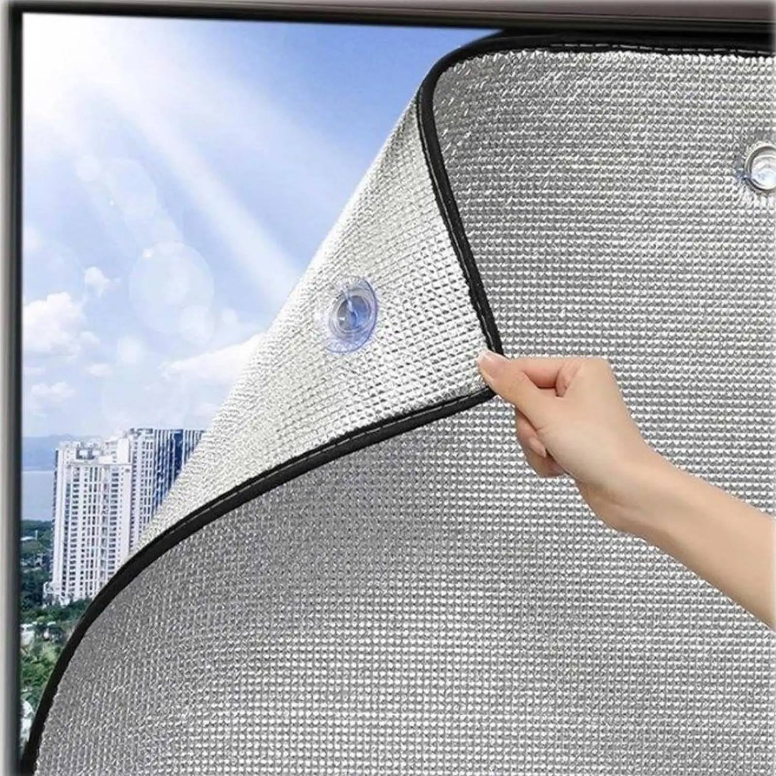 1pcs Window Heat Insulation Film Double-sided Aluminum Foil Thermal Insulation Film Cooling Light Blocking With Suction Cup
1pcs Window Heat Insulation Film Double-sided Aluminum Foil Thermal Insulation Film Cooling Light Blocking With Suction Cup