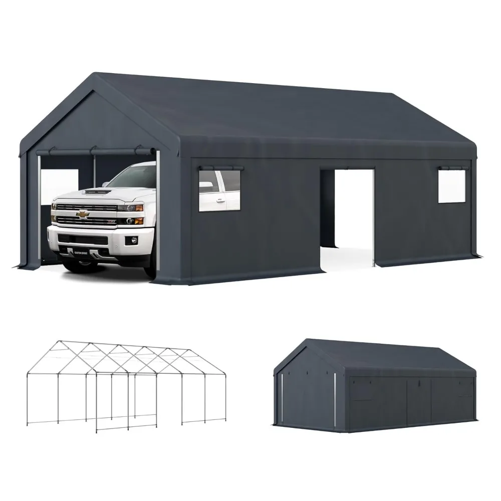 13'x24' Extra Large Heavy Duty Carport with Roll-up Windows, Waterproof & 12 Legs Car Canopy Portable, Customized
13'x24' Extra Large Heavy Duty Carport with Roll-up Windows, Waterproof & 12 Legs Car Canopy Portable, Customized