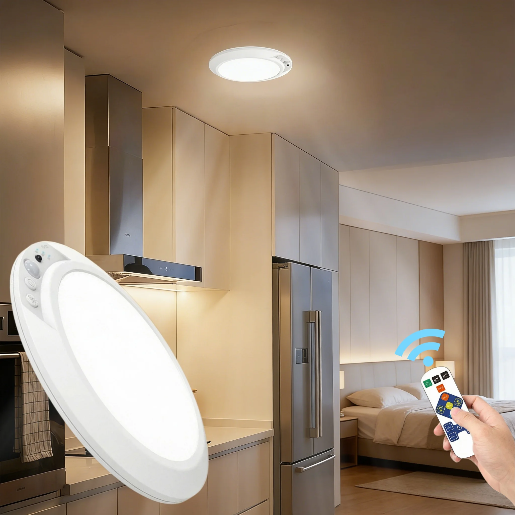 Rechargeable Sensor Ceiling Light with Remote Control - Magnetic Wireless Ceiling Light Battery Powered Suitable for Wardrobes
Rechargeable Sensor Ceiling Light with Remote Control - Magnetic Wireless Ceiling Light Battery Powered Suitable for Wardrobes