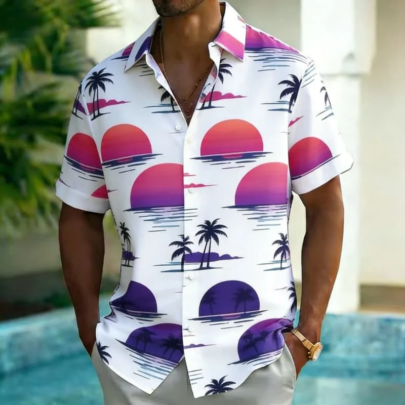 Men's Modern Retro Tropical Sunset Print Short Sleeve Shirt Contemporary Summer Style for Daily Wear Seaside Vacation
Men's Modern Retro Tropical Sunset Print Short Sleeve Shirt Contemporary Summer Style for Daily Wear Seaside Vacation