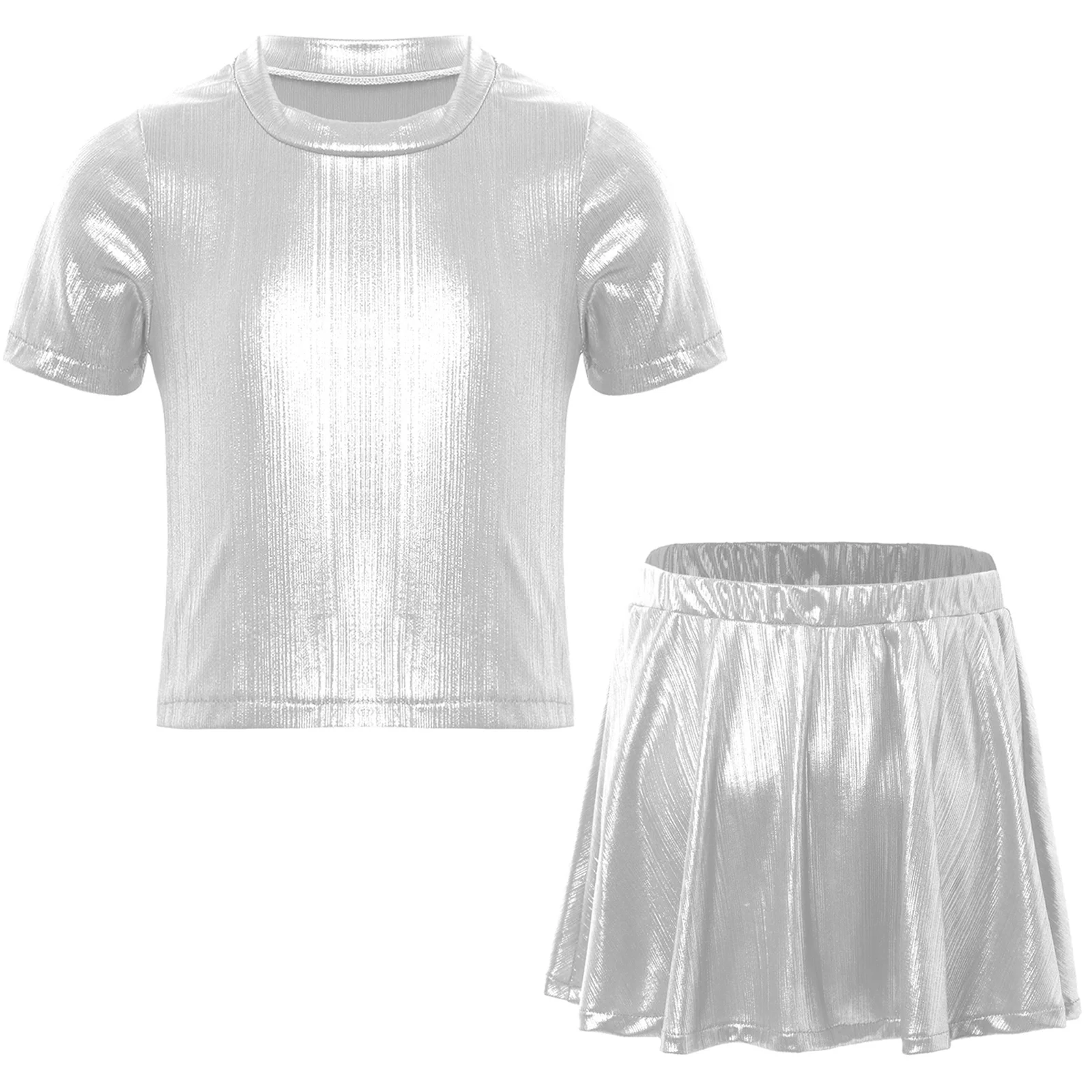Kids Girls Hip-Hop Jazz Dance Crop Top with Shimmery Ruffled Skirt Set Artistic Gymnastics Team Dance Performance Costumes
Kids Girls Hip-Hop Jazz Dance Crop Top with Shimmery Ruffled Skirt Set Artistic Gymnastics Team Dance Performance Costumes