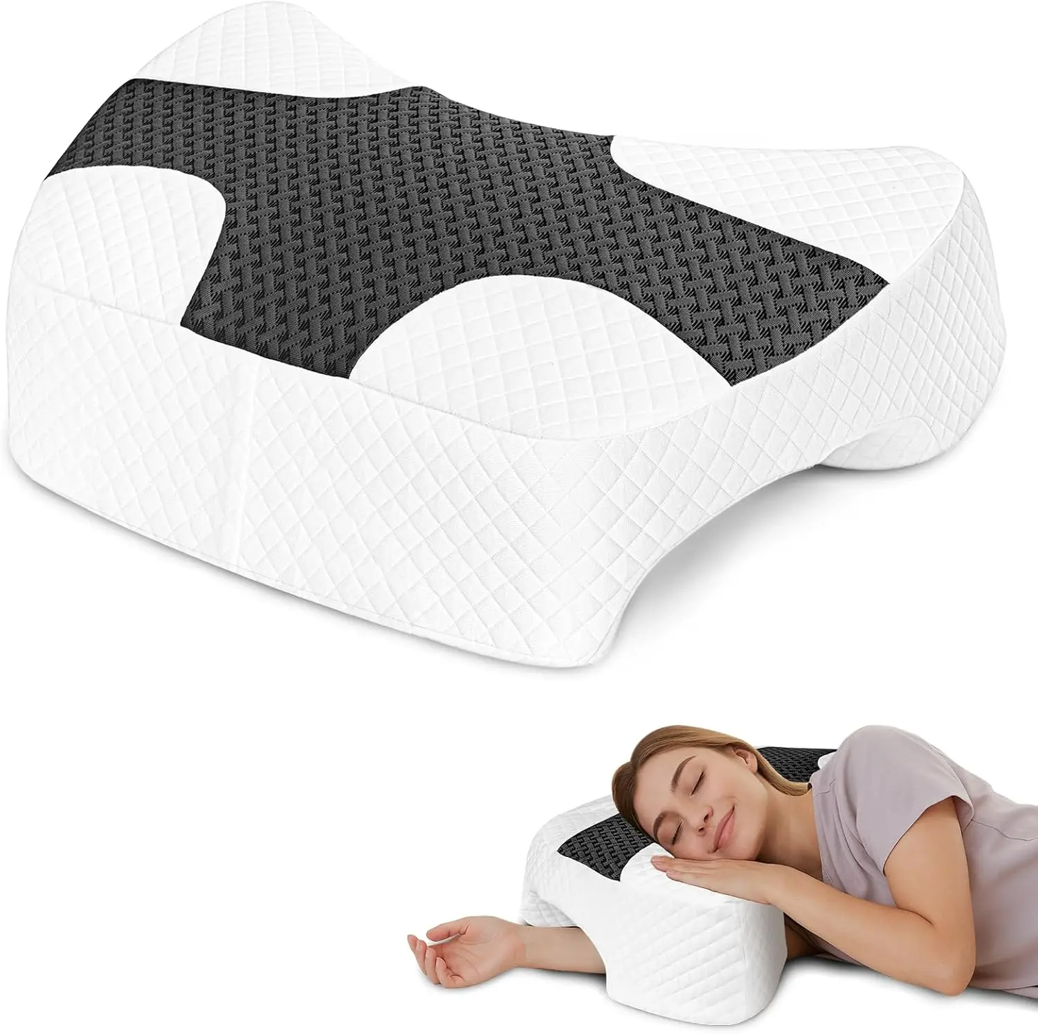 Arm Hole Side Sleeper Pillow - Ergonomic Shoulder Relief, Premium Memory Foam, for Neck Pain, Grey
Arm Hole Side Sleeper Pillow - Ergonomic Shoulder Relief, Premium Memory Foam, for Neck Pain, Grey