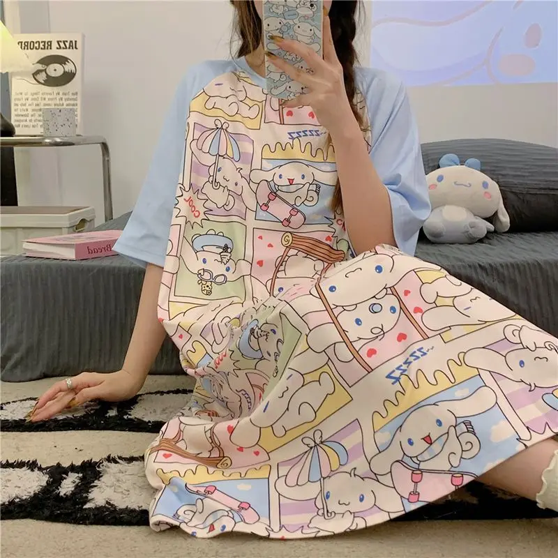 Cinnamoroll Anime Kawaii Sanrio Ins Fashion Short Sleeve Pajamas Ins Cute Cartoon Summer Nightdress Shirt Clothes Gifts for Girl
Cinnamoroll Anime Kawaii Sanrio Ins Fashion Short Sleeve Pajamas Ins Cute Cartoon Summer Nightdress Shirt Clothes Gifts for Girl