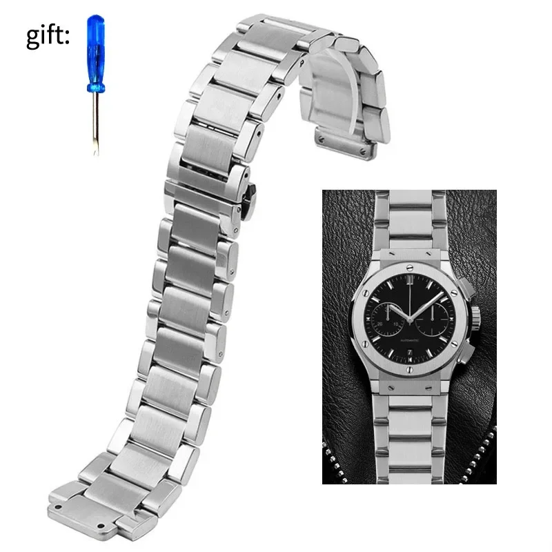27*19MM Stainless Steel Strap For HUBLOT Classic Fusion Big Bang Watch Band Bracelet Accessories Waterproof Watchband 
27*19MM Stainless Steel Strap For HUBLOT Classic Fusion Big Bang Watch Band Bracelet Accessories Waterproof Watchband