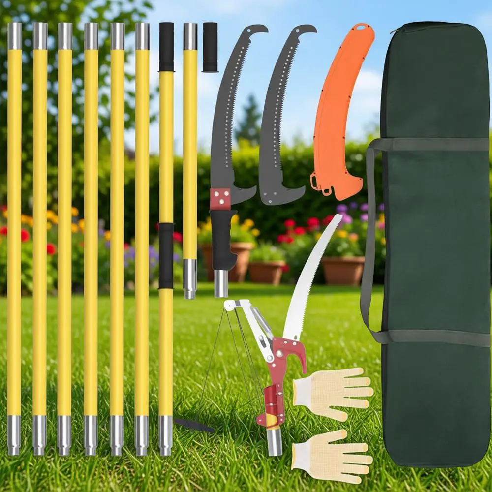 Секатор для обрезки деревьев с длинной ручкой, стальным лезвием и ножницами для обрезки высоких веток (7,3-27 футов)
Секатор для обрезки деревьев с длинной ручкой, стальным лезвием и ножницами для обрезки высоких веток (7,3-27 футов)