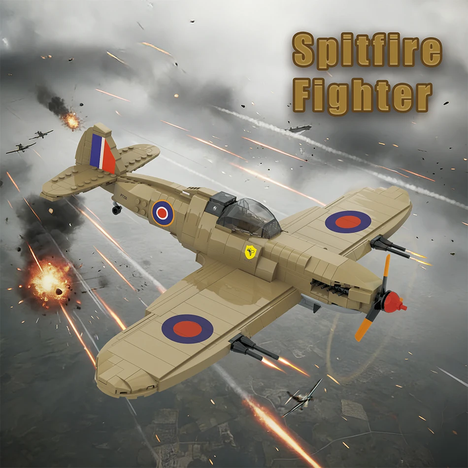 586 PCS World War Military Supermarine Spitfire Model Building Blocks British Royal Air Force Fighter Aircraft Bricks Toys Gifts
586 PCS World War Military Supermarine Spitfire Model Building Blocks British Royal Air Force Fighter Aircraft Bricks Toys Gifts