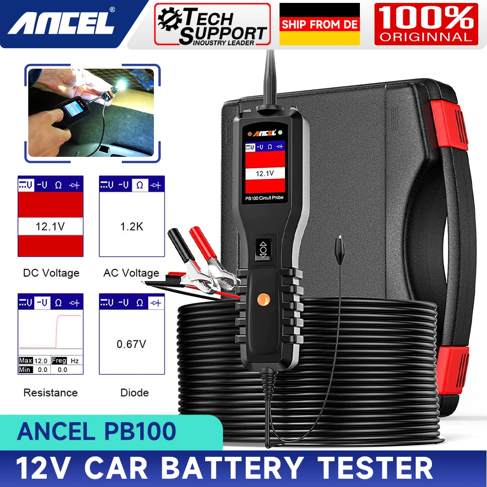 Ancel PB100 Automotive Circuit Tester 24V 12V Power Circuit Probe Kit Electrical System Mechanical Workshop Tools Power Scanner
Ancel PB100 Automotive Circuit Tester 24V 12V Power Circuit Probe Kit Electrical System Mechanical Workshop Tools Power Scanner