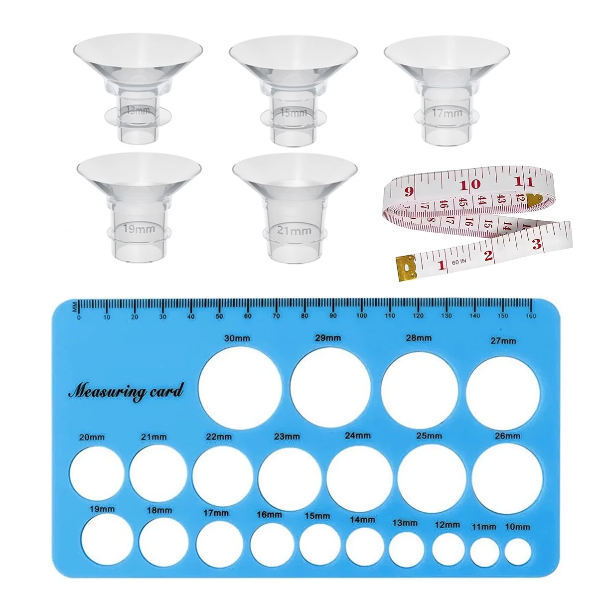 Flange Sizing Kit 5PCS 13/15/17/19/21mm Flange Inserts Compatible with Most 24mm Wearable Breast Pumps Pumping Essential Kit
Flange Sizing Kit 5PCS 13/15/17/19/21mm Flange Inserts Compatible with Most 24mm Wearable Breast Pumps Pumping Essential Kit