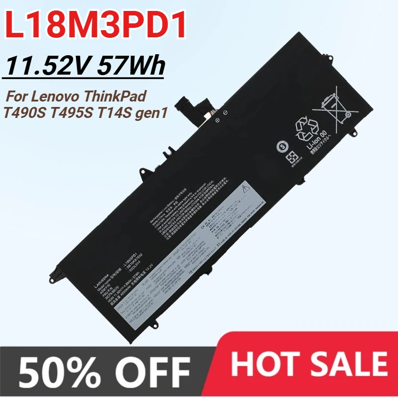 L18M3PD1 Аккумулятор для ноутбука 57 Втч для Lenovo Thinkpad Аккумулятор для ноутбука T490s T495s T14S Gen1 L18M3PD2 L18c3pd2 L18l3pd1 Series
L18M3PD1 Аккумулятор для ноутбука 57 Втч для Lenovo Thinkpad Аккумулятор для ноутбука T490s T495s T14S Gen1 L18M3PD2 L18c3pd2 L18l3pd1 Series