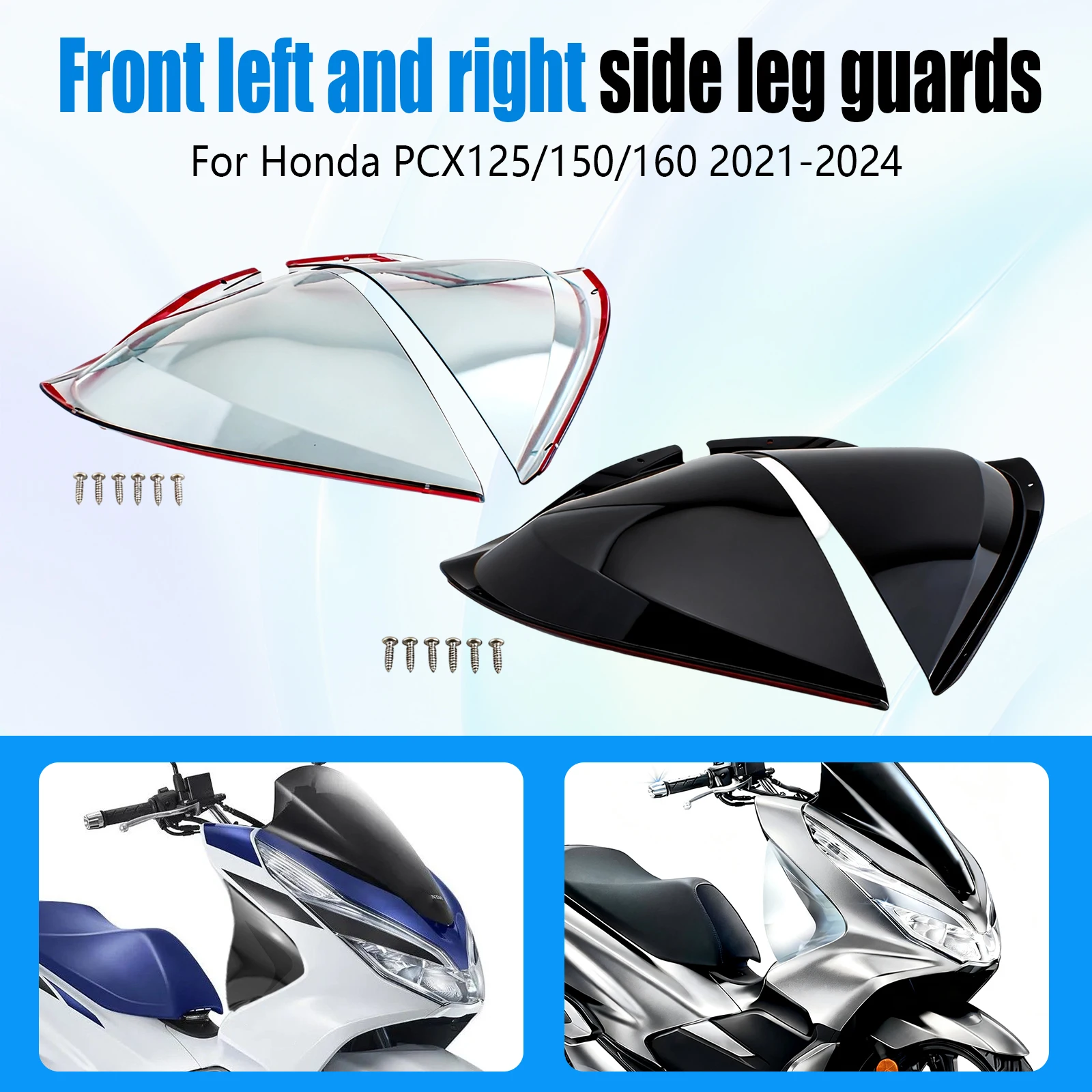 Motorcycle Side Leg Guard Protector Fairing Windshield Windscreen Wind Cover For Honda PCX125 PCX150 PCX160 2021-2024 Left Right
Motorcycle Side Leg Guard Protector Fairing Windshield Windscreen Wind Cover For Honda PCX125 PCX150 PCX160 2021-2024 Left Right
