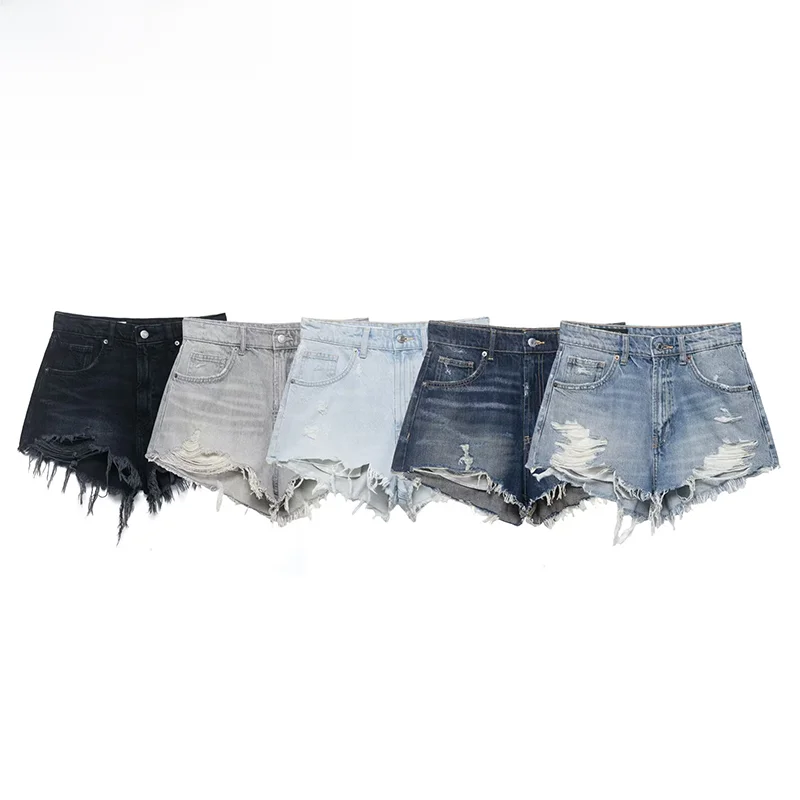 Fashionable High Waist Denim Shorts Women's Spring New Style Decorative Hole Design Casual Wide Leg Pants Polyester Fiber
Fashionable High Waist Denim Shorts Women's Spring New Style Decorative Hole Design Casual Wide Leg Pants Polyester Fiber