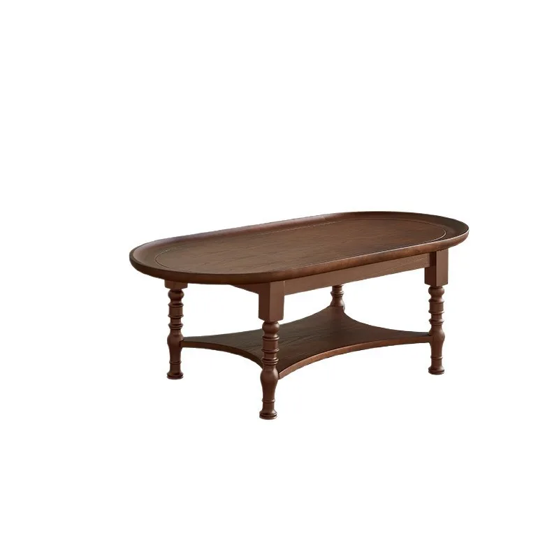 Nordic style round solid wood long coffee table, casual storage long coffee table
Nordic style round solid wood long coffee table, casual storage long coffee table