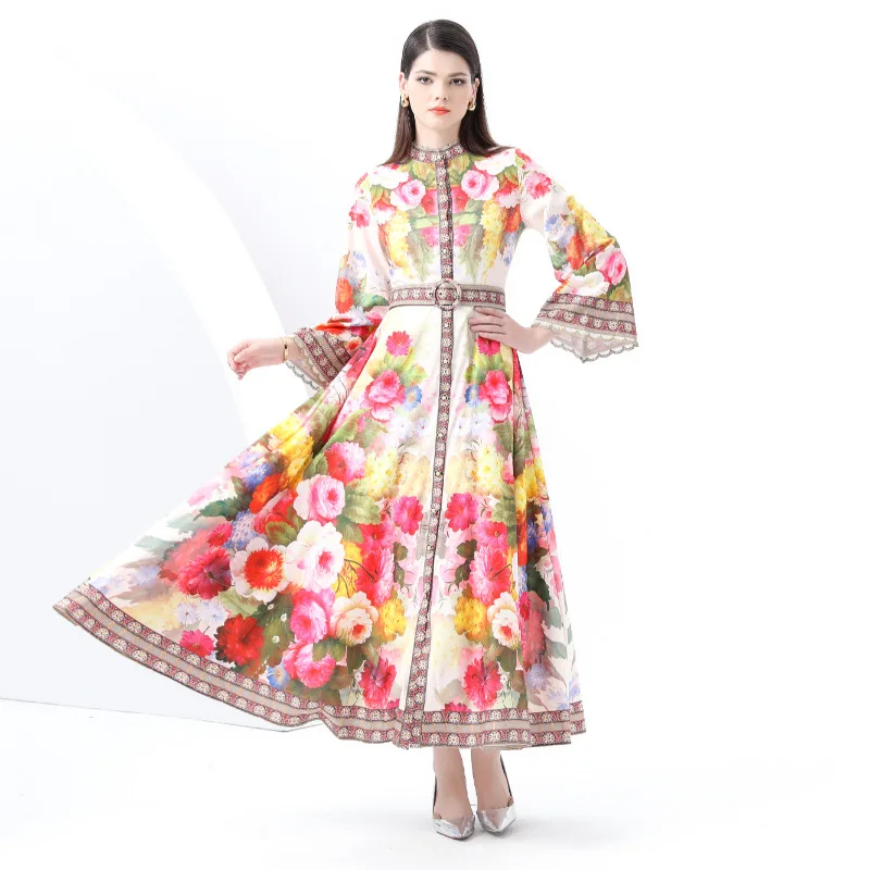 2025 Early Spring New Women's Painted Style Retro High-Neck Single-Breasted Print Flared Maxi Dress A001
2025 Early Spring New Women's Painted Style Retro High-Neck Single-Breasted Print Flared Maxi Dress A001