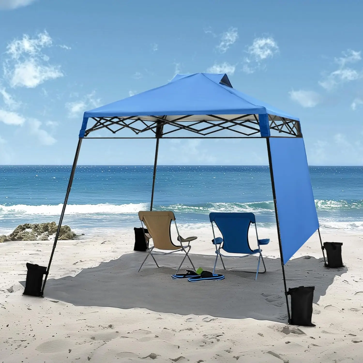 8x8ft Pop Up Canopy Tent Instant Portable Shelter One Push Tent Canopy, 4 Weight Bags, Slanted Legs-Blue
8x8ft Pop Up Canopy Tent Instant Portable Shelter One Push Tent Canopy, 4 Weight Bags, Slanted Legs-Blue