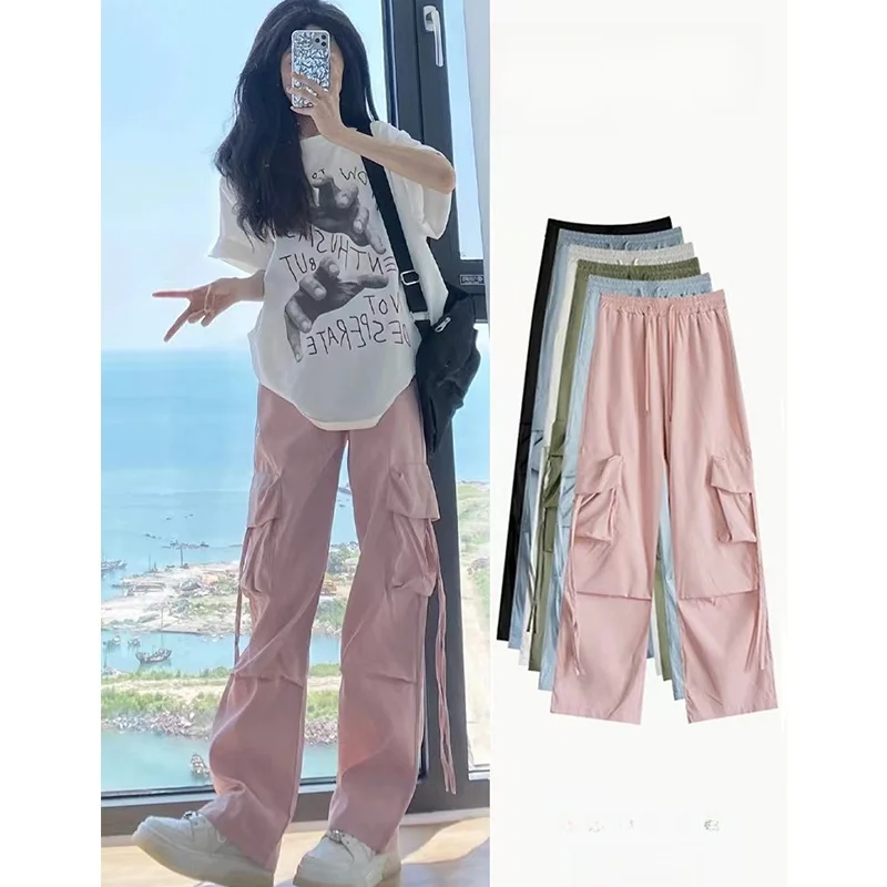 Pink High Waist Wide Leg Workwear Pants Women's Summer 2025 New Style Outdoor Casual Trousers Loose Fit plus Size
Pink High Waist Wide Leg Workwear Pants Women's Summer 2025 New Style Outdoor Casual Trousers Loose Fit plus Size