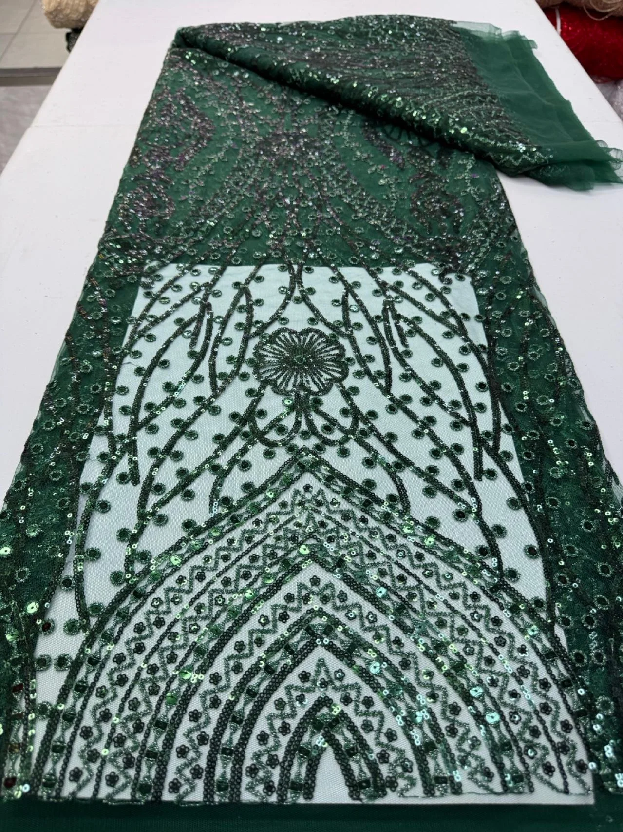 Latest 2026 African Nigerian High-Quality Tulle Lace Fabric with Embroidery 5 Yards for Prom Dresses Sequin Sewing JY526
Latest 2026 African Nigerian High-Quality Tulle Lace Fabric with Embroidery 5 Yards for Prom Dresses Sequin Sewing JY526