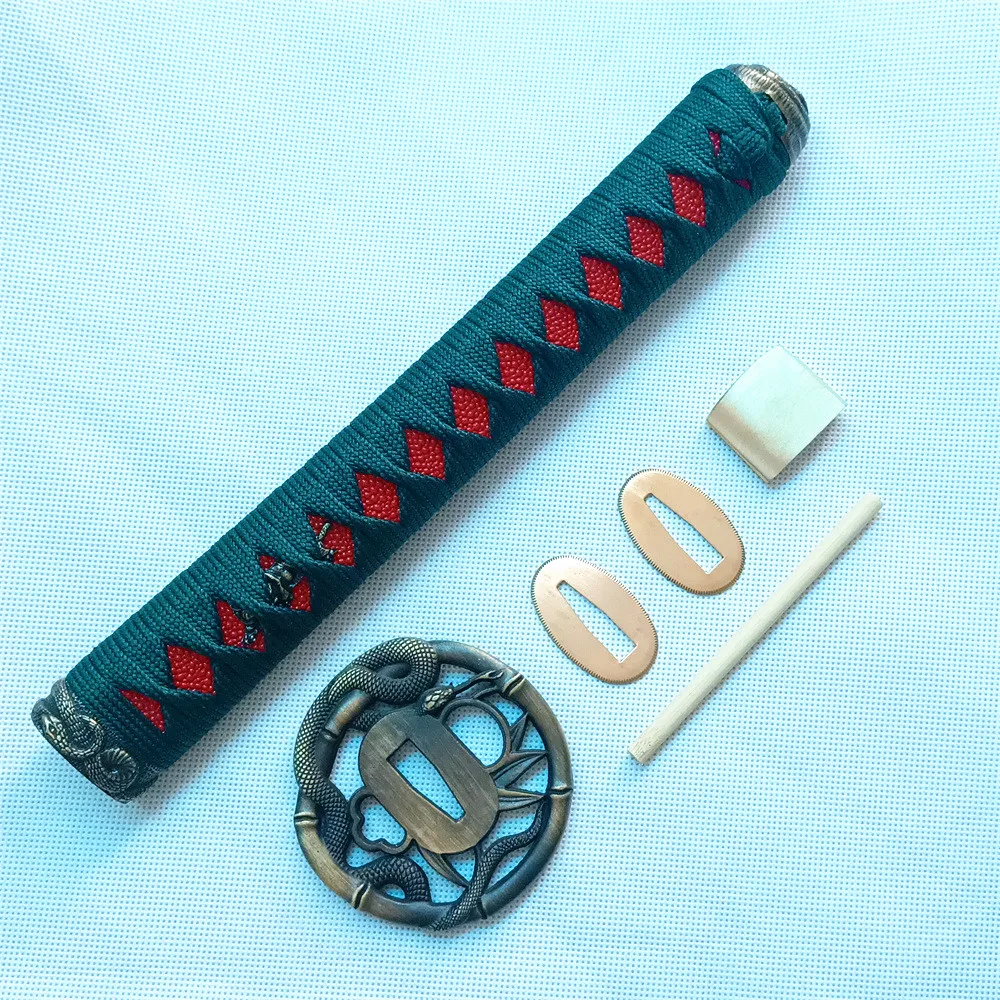 Green 26cm Handle Alloy Hand Guard Snake Tsuba Menuki Fuchi Kashira For Japanese Samurai Katana Wakizashi Tanto DIY Sword Fittin
Green 26cm Handle Alloy Hand Guard Snake Tsuba Menuki Fuchi Kashira For Japanese Samurai Katana Wakizashi Tanto DIY Sword Fittin
