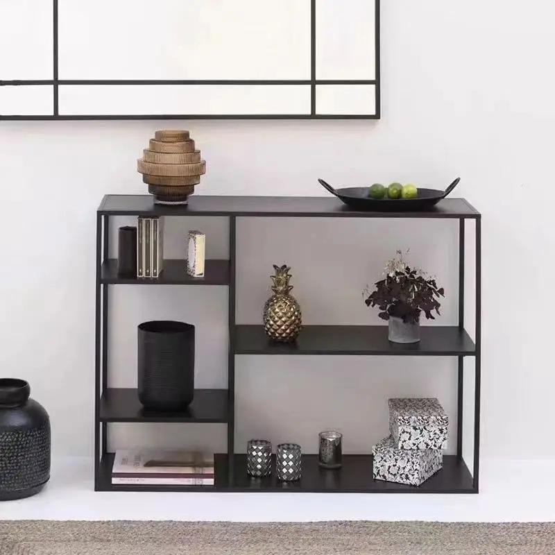 Yjq wrought iron shelf storage living room simple entrance decoration against the wall office bookshelf
Yjq wrought iron shelf storage living room simple entrance decoration against the wall office bookshelf