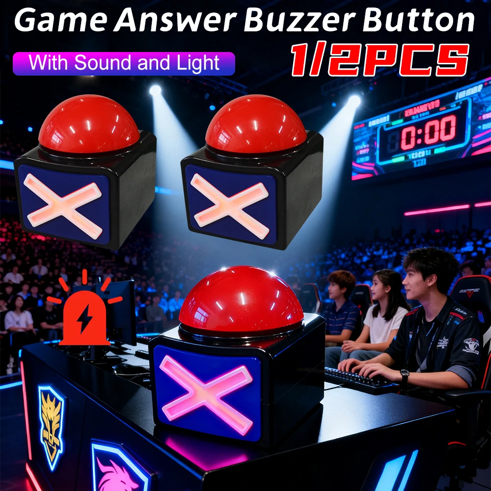 Коробка с кнопкой сигнализации Red Buzzer со звуком и светом Trivia Quiz Got Talent Buzzer Кнопка отвеса для конкурса/игрового шоу/вечеринки 
Коробка с кнопкой сигнализации Red Buzzer со звуком и светом Trivia Quiz Got Talent Buzzer Кнопка отвеса для конкурса/игрового шоу/вечеринки