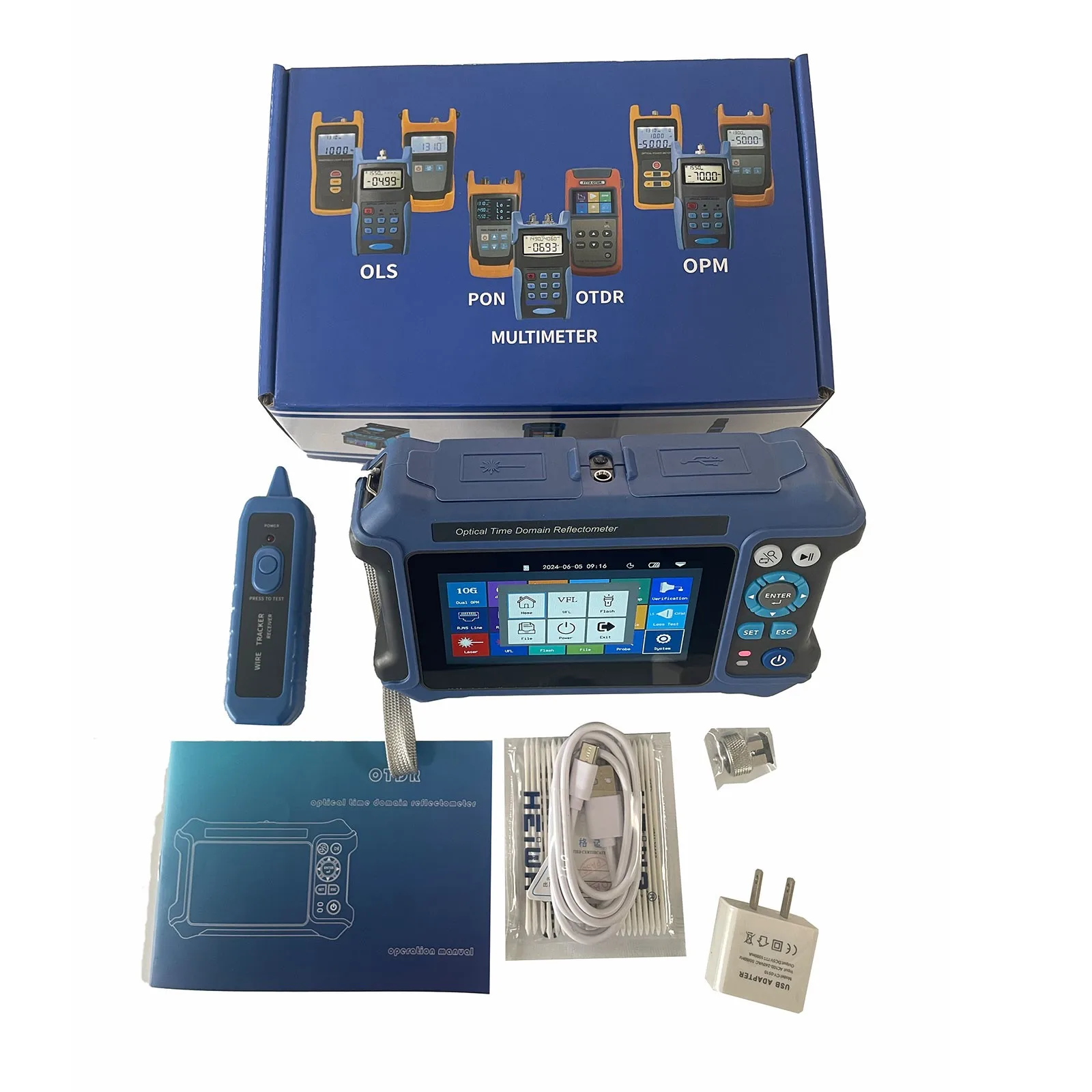 JW3302K 1550nm Wavelength OTDR 16-IN-1 OPM Optical Time Domain Reflectometer Support 1270/1310/1490/1577nm Online Test
JW3302K 1550nm Wavelength OTDR 16-IN-1 OPM Optical Time Domain Reflectometer Support 1270/1310/1490/1577nm Online Test