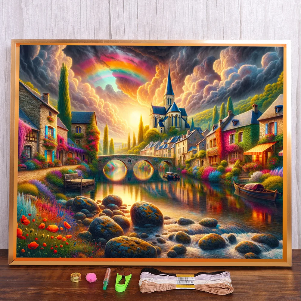 Landscape House By River Cross-Stitch Embroidery Set Handiwork Knitting Painting Sewing For Adults Promotions Room Decor
Landscape House By River Cross-Stitch Embroidery Set Handiwork Knitting Painting Sewing For Adults Promotions Room Decor