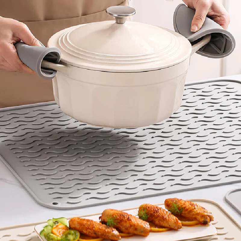Silicone Dish Drying Mats Thickness Heat Resistant Trivet Drip Tray Cup Coasters Non-slip Pot Holder Table Kitchen Accessories
Silicone Dish Drying Mats Thickness Heat Resistant Trivet Drip Tray Cup Coasters Non-slip Pot Holder Table Kitchen Accessories