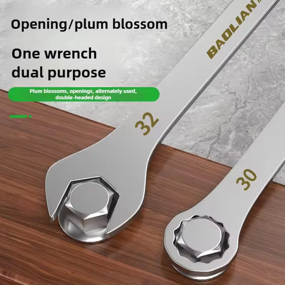 Ultra-thin Wrench Large Open-end Wrench Plum Dual-purpose Wrench Wholesale 4-27MM Cross-border Thin Section Dual-purpose
Ultra-thin Wrench Large Open-end Wrench Plum Dual-purpose Wrench Wholesale 4-27MM Cross-border Thin Section Dual-purpose
