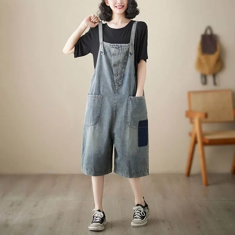 Denim Jumpsuits Oversized Patchwork Pants Casual Korean Fashion Wide Leg Shorts Loose Bodysuit One Piece Outfits Women Clothing
Denim Jumpsuits Oversized Patchwork Pants Casual Korean Fashion Wide Leg Shorts Loose Bodysuit One Piece Outfits Women Clothing